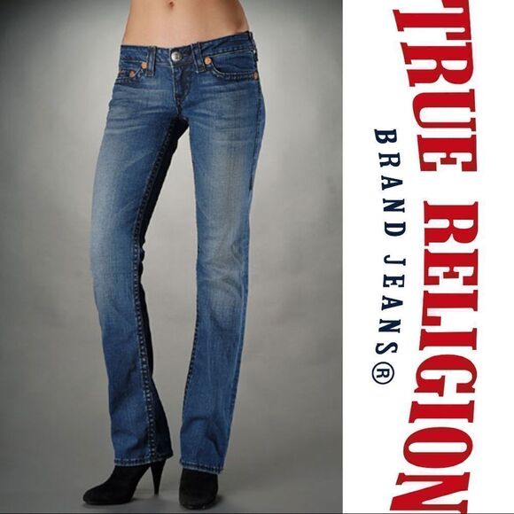 True Religion Straight Leg Flap Pockets Denim Jeans - Women’s 24 - Picture 1 of 11